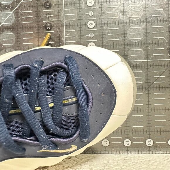 Nike Air Foamposite One Prm Men Size 10.5 575420-400 White Navy Blue Red Shoes - Picture 11 of 11